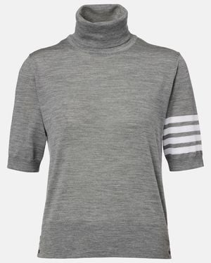 Thom Browne Jersey De Cuello Alto 4-Bar De Lana - Gris
