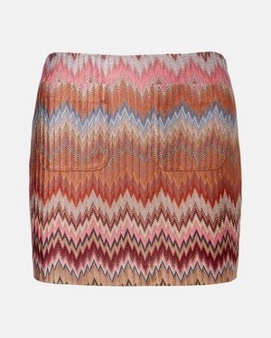 Missoni Zigzag Lame Miniskirt - Red