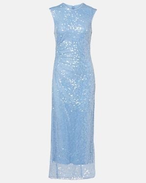 Veronica Beard Kimberly Sequined Midi Dress - Blue