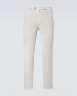 Kiton Cotton-Blend Corduroy Trousers - White