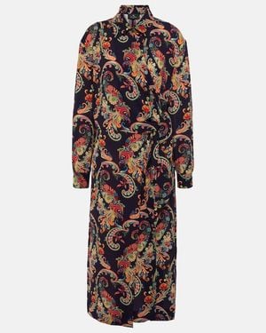 Etro Paisley Shirt Dress - Blue