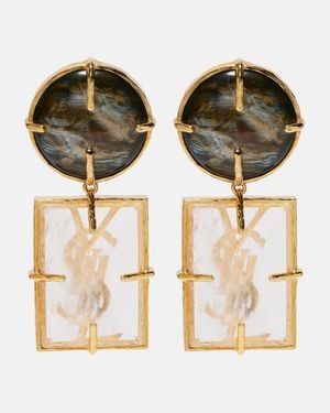 Saint Laurent Cassandre Clip-On Earrings - Metallic