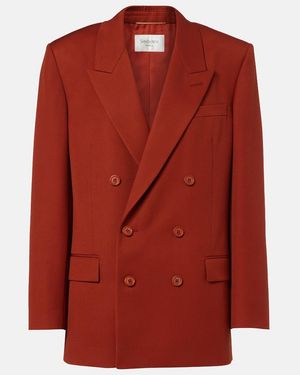 Saint Laurent Wool Gabardine Blazer - Red