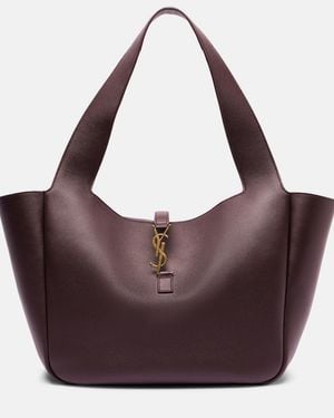 Saint Laurent Le 5 A 7 Bea Leather Tote Bag - Black
