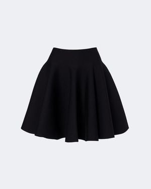 Alaïa Wool-Blend Miniskirt - Black