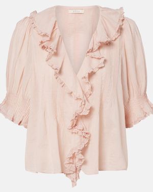 Doen Blusa Henri De Gasa De Algodon - Rosa
