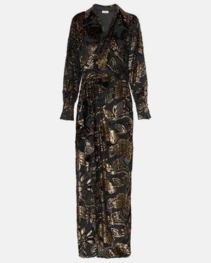 Jonathan Simkhai Marzia Lame Velvet Wrap Dress - Black