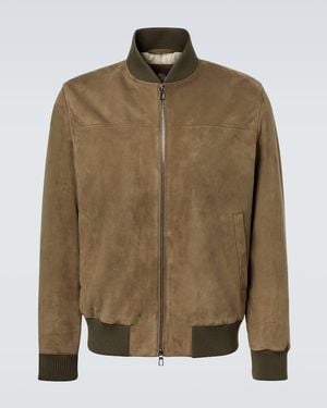 Loro Piana Ivy Leather Bomber Jacket - Green