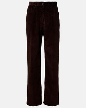 Miu Miu Cotton Corduroy Wide-Leg Pants - Black