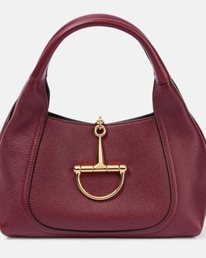 Gucci Softbit Medium Leather Shoulder Bag - Purple