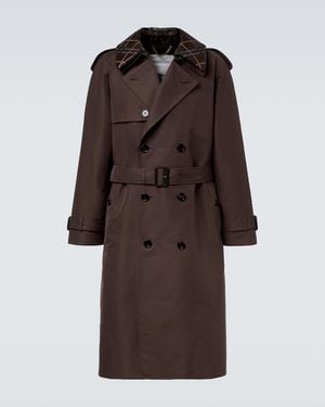 Burberry Trenchcoat Check Aus Seide Und Baumwolle - Braun