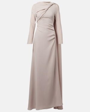 Marmar Halim Draped Silk Gown - Natural