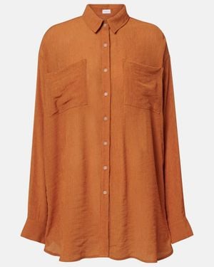 JADE Swim Mika Seersucker Shirt - Orange