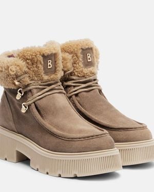 Bogner Turin Suede And Shearling Lace-Up Boots - Brown