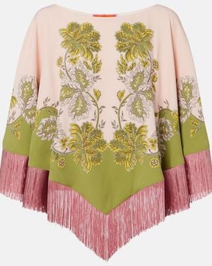 La DoubleJ Poncho Swathe Placee De Saten Reversible - Multicolor