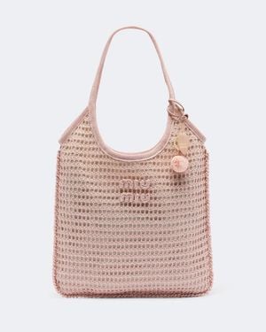Miu Miu Ivy Crochet Shopper - Pink
