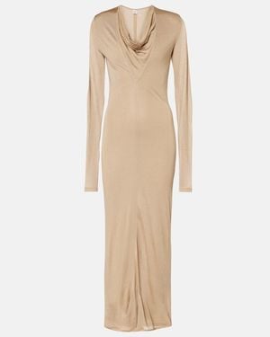 TOTEME Draped Jersey Maxi Dress - Natural