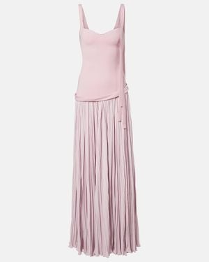Marmar Halim Ana Crepe And Chiffon Gown - Pink