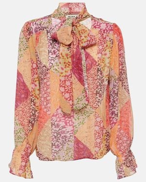 RIXO London Jovie Patchwork Top - Pink