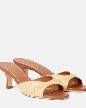 STAUD Brigitte 55 Leather-Lined Mules - Brown