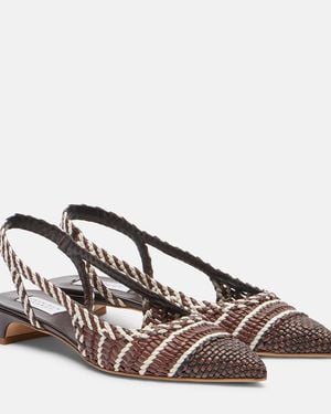 Gabriela Hearst Salones Destalonados Perro De Piel Trenzada - Marrón