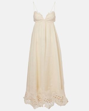 Zimmermann Coco Embroidered Ramie Maxi Dress - Natural