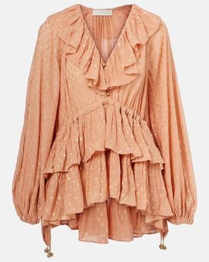 Zimmermann Rhiannon Ruffled Blouse - Orange