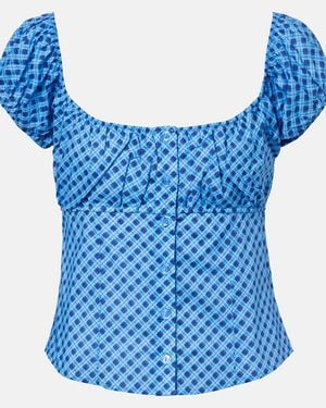 Montce Millie Plaid Cotton Top - Blue