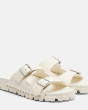 Prada Logo Sandals - Natural