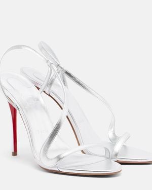 Christian Louboutin Slingback-Sandalen Miss Z Aus Metallic-Leder - Weiß