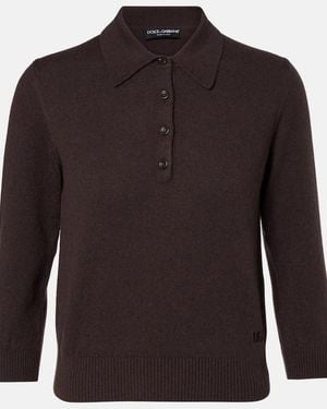 Dolce & Gabbana Polopullover Aus Kaschmir - Braun