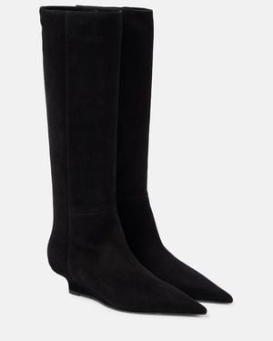 TOTEME Sharp 40 Suede Knee-High Boots - Black
