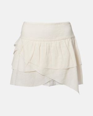 Isabel Marant Dejha Cotton And Linen-Blend Miniskirt - White