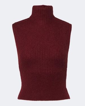 Max Mara Pull En Mohair Et Laine Melanges - Rouge