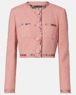 Dolce & Gabbana Cropped-Jacke Aus Tweed - Pink