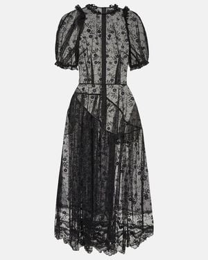 Simone Rocha Embellished Lace Midi Dress - Black