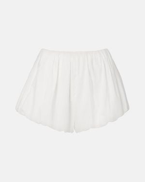 Posse Aurelia Cotton Poplin Shorts - White