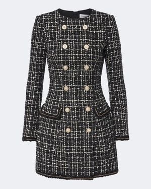 Rebecca Vallance Meringue Boucle Tweed Blazer Dress - Black