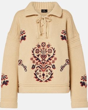 Etro Pullover Aus Wolle Und Kaschmir - Natur