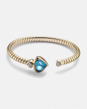 Marina B Pulsera Trisolina Bypass De Oro De 18 Ct Con Topacio Y Diamantes - Metálico