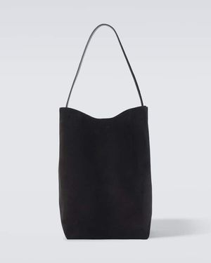 The Row Tote Bag N/S Parke Large Aus Veloursleder - Schwarz