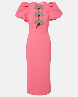 Rebecca Vallance Posey Embellished Puff-Sleeve Midi Dress - Pink