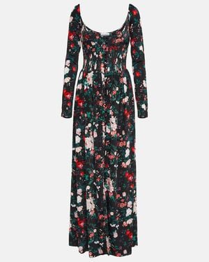 Rabanne Floral Corset Maxi Dress - Black