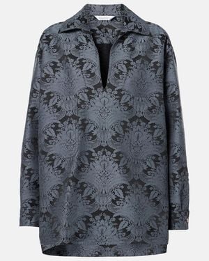 Max Mara Anemone Wool-Blend Jacquard Shirt - Black