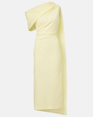 ROKSANDA Maite Caped Cloque Midi Dress - Yellow