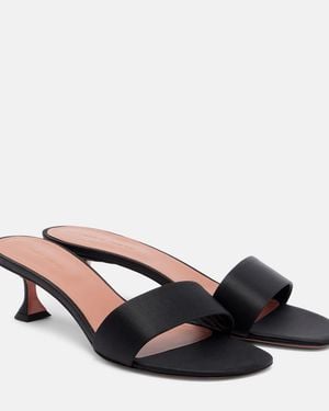 AMINA MUADDI Andreea Satin Mules - Black