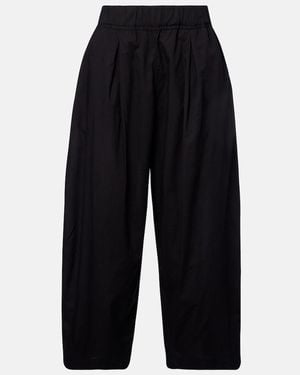 Velvet Sophia Cotton Poplin Wide-Leg Trousers - Blue