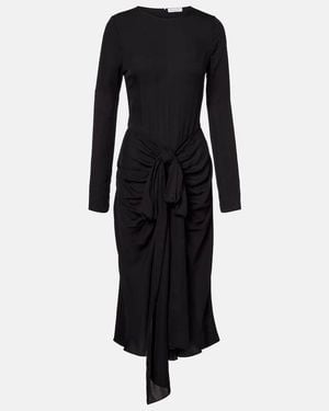 Alaïa Gathered Midi Dress - Black