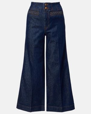 Zimmermann Aster Cropped Flared Jeans - Blue