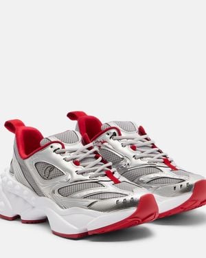 Christian Louboutin So Flo Leather-Trimmed Sneakers - Red